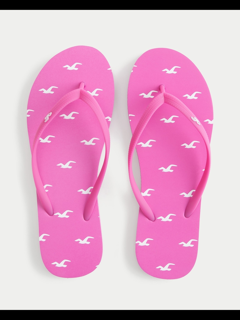 Hollister Pink Logo Icon Flip Flop Light Beach Summer Sandals